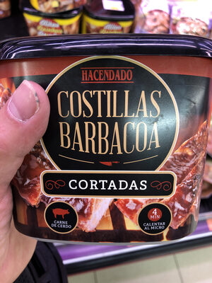 Costillas barbacoa cortadas front packaging