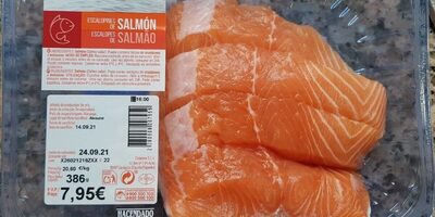 Escalopines de salmón front packaging