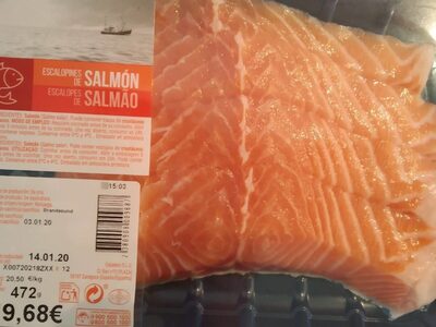 Escalopines de salmón front packaging