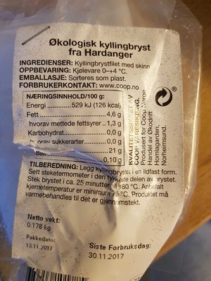Økologisk kyllingsbryst fra Hardanger