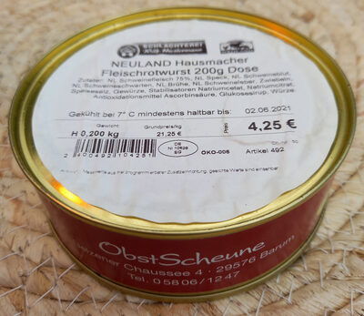 Neuland Hausmädchen Fleischrotwurst