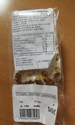 Nougat amandes pistaches
