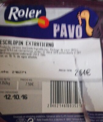 Escalopin extra tierno de pavo