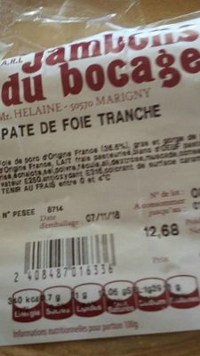 Pâte de foie de porc front packaging