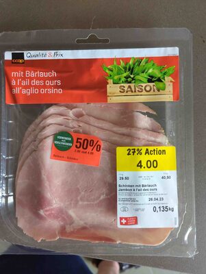 Schinken mit Bärlauch front packaging