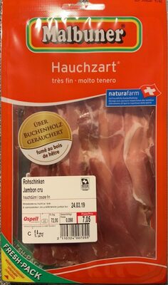 Jambon cru front packaging