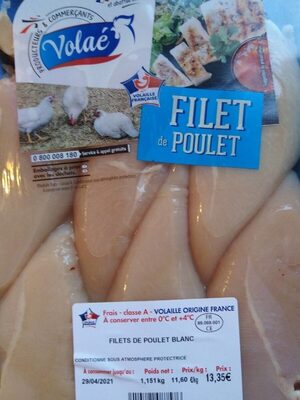 Filet de poulet front packaging