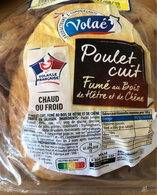 Volae poulet cuit fume au bois de hetre et de chene