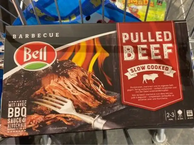 Pulled beef front packaging