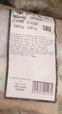 Rôti de porc cuit front packaging