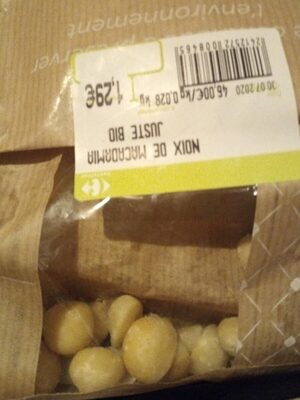 Noix de macadamia front packaging