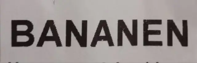Bananen ingredients label