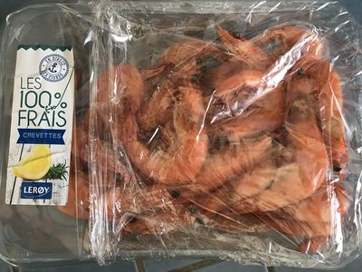 Crevettes cuites front packaging