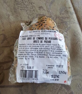 Foie Gras de canard du Périgord aux baies de poivrr