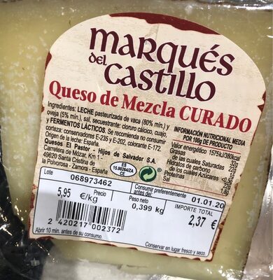 Queso de mezcla curado