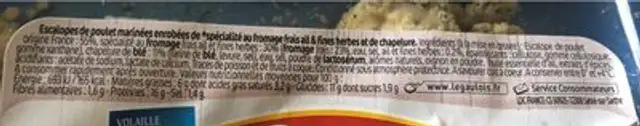 Les milanaises ingredients label