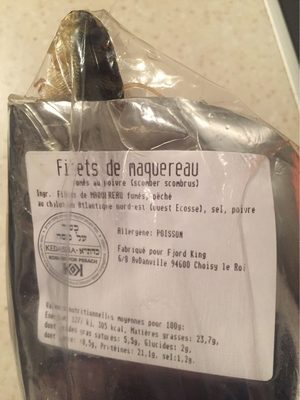 Filet de maquereau fumes front packaging