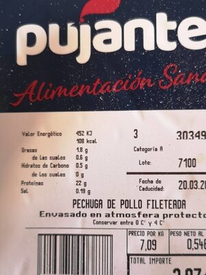 PECHUGA DE POLLO FILETEADA