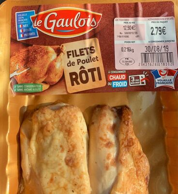Filets de poulet roti front packaging