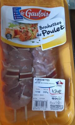 Brochettes de poulet front packaging