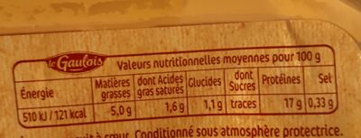Brochettes de poulet nutrition facts table