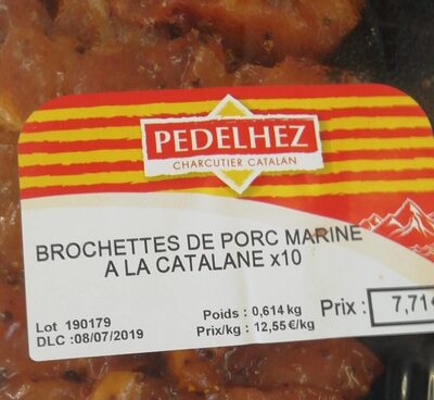 Brochette de porc marine à la catalane