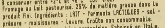 Gorgonzola AOP ingredients label
