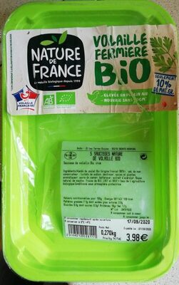 Saucisses de volaille fermière bio