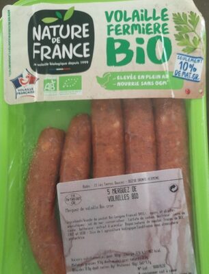 Merguez volaille bio front packaging
