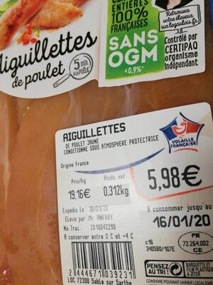 Aiguillettes de poulet