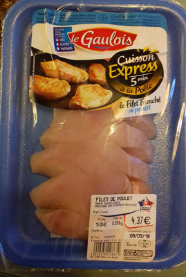Filet tranché de poulet front packaging