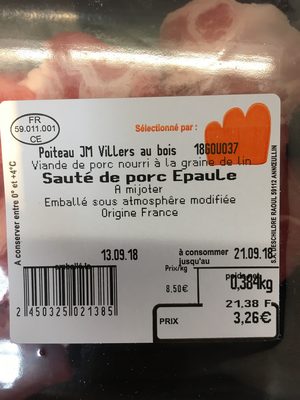 Saute de porc