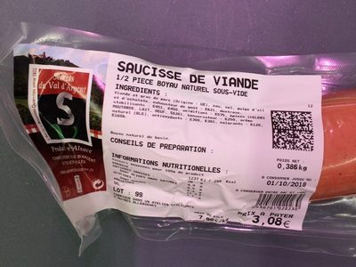 Saucisse de viande front packaging