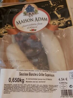 Saucisse blanche à griller