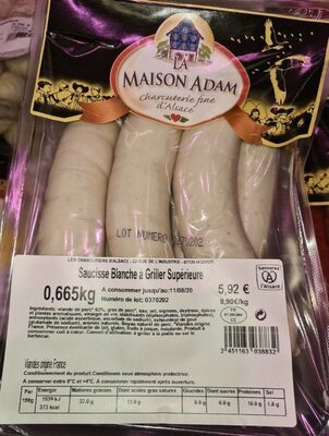 Saucisse blanche à griller supérieure