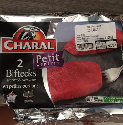 Charal 2 biftecks petit appetit front packaging