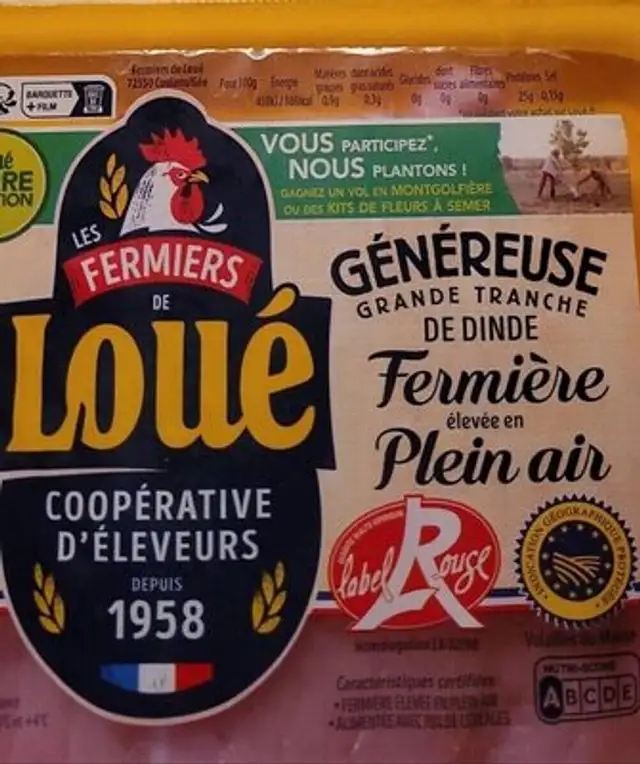 Escalope de dinde nutrition facts table