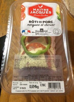 Roti de porc merguez et chorizo front packaging