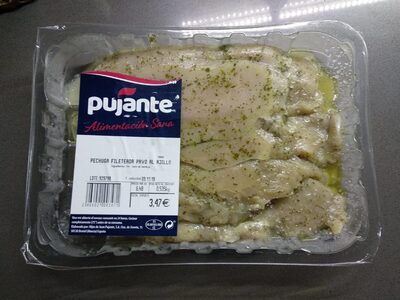 Pechuga fileteada pavo al ajillo