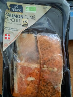 Saumon fumé mi-cuit au sel de Guérande front packaging