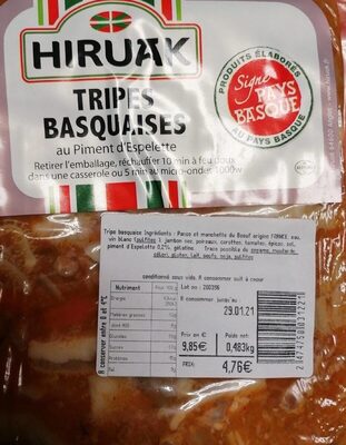 Tripes basquaises front packaging
