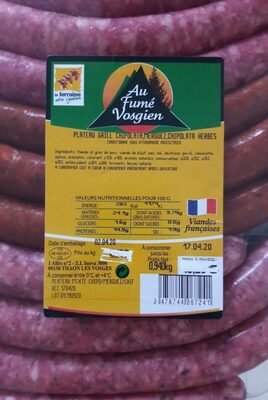 Plateau grill chipolatas merguez