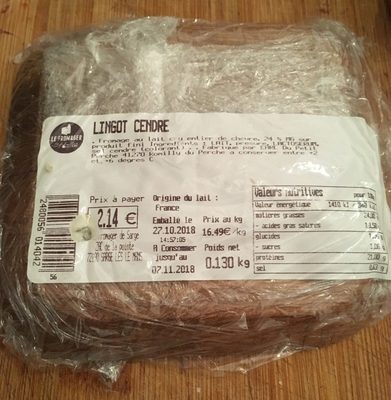 Lingot cendre front packaging