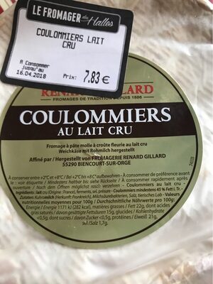 Coulommiers au lait cru front packaging