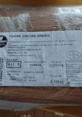 Tomme Chèvre Brebis