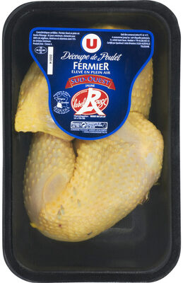 Cuisse de poulet fermier du Sud Ouest, France, 2 pièces front packaging