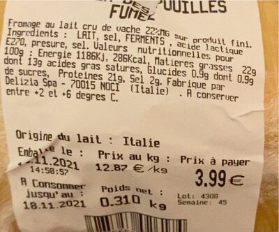 Scamoza des pouilles front packaging