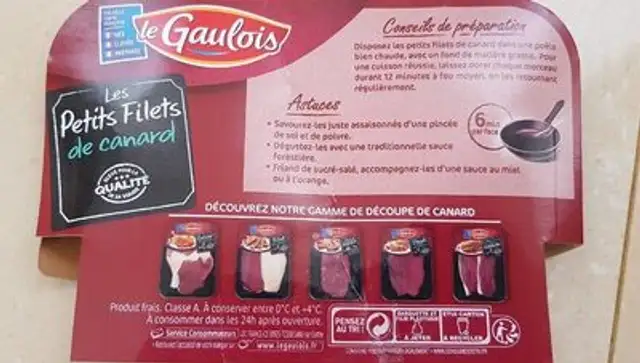 les petits filets de canard ingredients label
