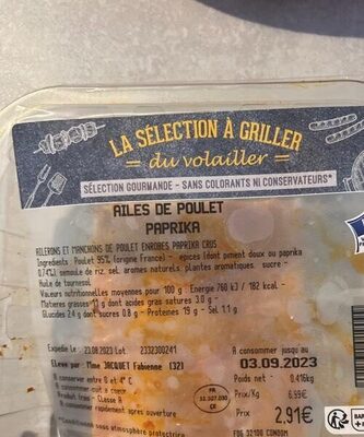 Ailes de poulet paprika