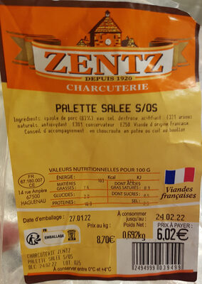 Palette salée sans os